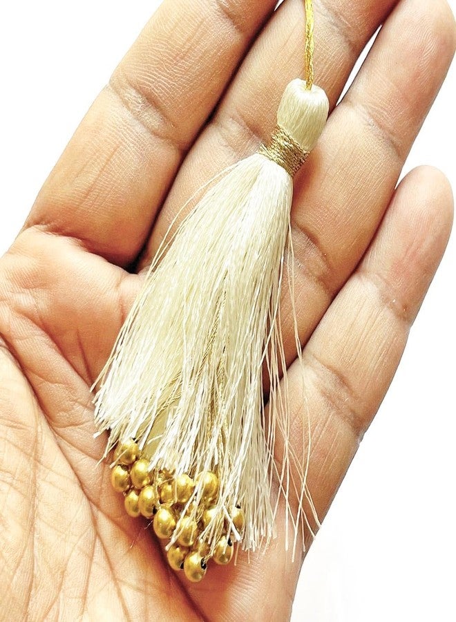 Adikala Pack of 10 Fancy Silk Tassels with Zari Bead Thread Latkan for Perfect Embellishments for Suit, Kurti, Gown, Saree, Blouse, Dupatta, Lehenga & Jewelry, DIY Art & Craft 10CM (Multi Color) - Image 5